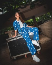 Fashionable Dhvani Bhanushali in a Blue Printed Jacket and Matching Pant with a White Crop Top Photos 04