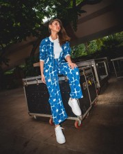 Fashionable Dhvani Bhanushali in a Blue Printed Jacket and Matching Pant with a White Crop Top Photos 05