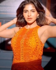 Hottie Ishwarya Menon in an Orange Dress Photos 03