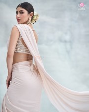 Stunning Mouni Roy in a Cream Saree with a Sleeveless Embroidered Blouse Photos 01