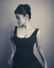 Stylish Mouni Roy in a Black Ball Gown Dress Pictures 01