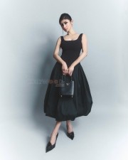 Stylish Mouni Roy in a Black Ball Gown Dress Pictures 02