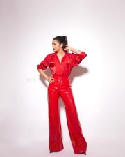 A Babysitter Guide to Monster Hunting Actress Mithila Palkar in a Red Leather Co Ord Set Pictures 03