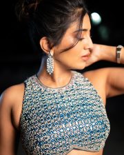 Attractive Rashi Singh Navel in a Blue Lehenga Photos 02