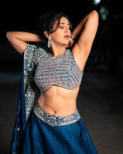 Attractive Rashi Singh Navel in a Blue Lehenga Photos 03