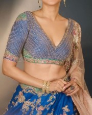 Beautiful Pragya Jaiswal in a Blue Lehenga at Daaku Maharaaj Success Meet Pictures 03