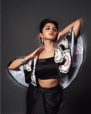 Beautiful and Sexy Anupama Parameswaran in a Black Crop Top with Matching Skirt Pictures 05