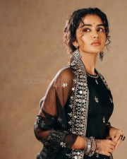 Bison Actress Anupama Parameswaran in a Black Embroidered Top and Sharara Set Pictures 07