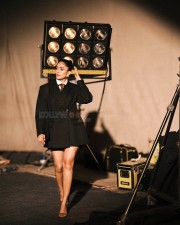 Boss Beauty Mrunal Thakur in an Oversized Black Jacket with Black Shorts and White Shirt Photos 04