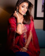 Captivating Shriya Saran in a Red Outfit for Diwali Photos 06