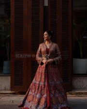 Cute Mrunal Thakur in a Floral Lehenga Photoshoot Stills 02