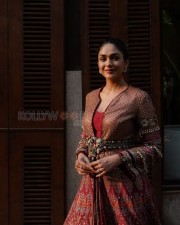 Cute Mrunal Thakur in a Floral Lehenga Photoshoot Stills 04