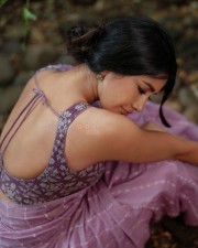 Gorgeous Nabha Natesh in a Soft Purple Saree with Sleeveless Blouse Photos 01