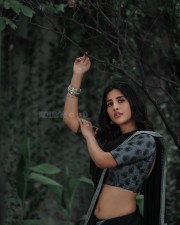 Ismart Beauty Nabha Natesh in a Black Saree with a Designer Blouse Photos 07