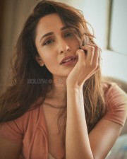 Khel Khel Mein Actress Pragya Jaiswal Stylish in a Pink Deep Neck Body Suit Photos 05