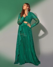 Maharani 3 Actress Huma Qureshi in a Green Lehenga Set Photos 01