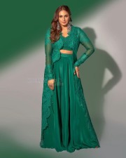 Maharani 3 Actress Huma Qureshi in a Green Lehenga Set Photos 04