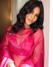 Mesmerizing Nabha Natesh in a Traditional Pink Ethnic Lehenga Photos 01