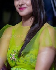 Mrunal Thakur in a Green Embroidered Dress Pictures 02