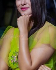 Mrunal Thakur in a Green Embroidered Dress Pictures 04