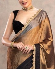 Radiating Beauty Pragya Jaiswal in a Glam Saree Photoshoot Pictures 02