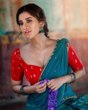 Stunning Nabha Natesh Half Saree Hot Cleavage Photoshoot Pictures