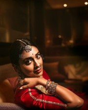 Stunning Shriya Saran in a Red Lehenga Photos 01