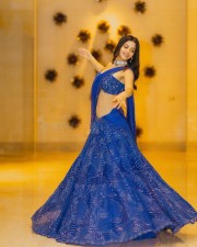 Stunning Vedhika Kumar Navel in a Blue Lehenga Pictures 03