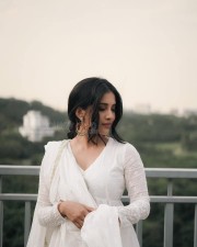 Swayambhu Actress Nabha Natesh in a White Kurti Photos 02