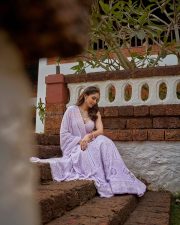Timeless Beauty Mrunal Thakur in a Lavender Lehenga with a V Neckline Photos 03