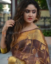 Tollywood Actress Sony Charista Saree Photoshoot Pictures