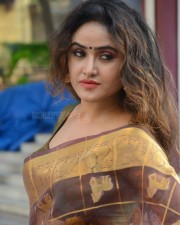 Tollywood Actress Sony Charista Saree Photoshoot Pictures