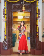 Tollywood Heroine Rashi Singh in a Red Half Saree Photos 01