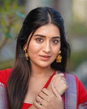 Tollywood Heroine Rashi Singh in a Red Half Saree Photos 02