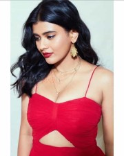 Kisses Heroine Hebah Patel Red Dress Photoshoot Pictures