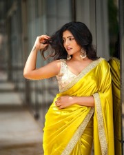 Beautiful Eesha Rebba in a Yellow Saree with a Sleeveless Blouse Photos 04
