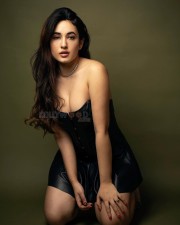 Bold and Hot Aditi Budhathoki in a Black Corset Bustier Dress Photos 03