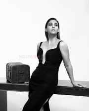 Charming Nayanthara in a Black V Bar Cut Out Midi Dress Photos 01