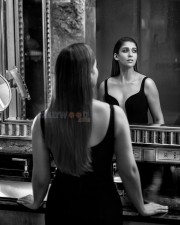 Charming Nayanthara in a Black V Bar Cut Out Midi Dress Photos 05