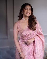 Graceful and Glam Vani Bhojan in a Pink Saree with Sleeveless Blouse Pictures 02