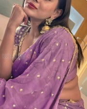 Hebah Patel in a Lavender Saree Picture 01