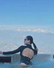 Hot Tridha Choudhary in a Black Swimsuit Photos 01