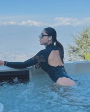 Hot Tridha Choudhary in a Black Swimsuit Photos 03