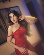 Seductive and Pretty Aditi Budhathoki in a Red Gown Photos 05