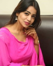 Telugu Actress Bhavya Sree Pink Dress Photos