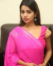 Telugu Actress Bhavya Sree Pink Dress Photos