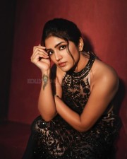 Tollywood Actress Eesha Rebba in a Black Body Fit Dress Photos 02