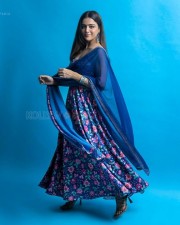 Beautiful Wamiqa Gabbi in a Blue Anarkali Dress Photos 02