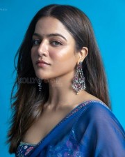 Beautiful Wamiqa Gabbi in a Blue Anarkali Dress Photos 03