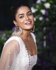 Beautiful Wamiqa Gabbi in a White Suit at Anshul Garg Amul Mohan Diwali Celebration Photos 02